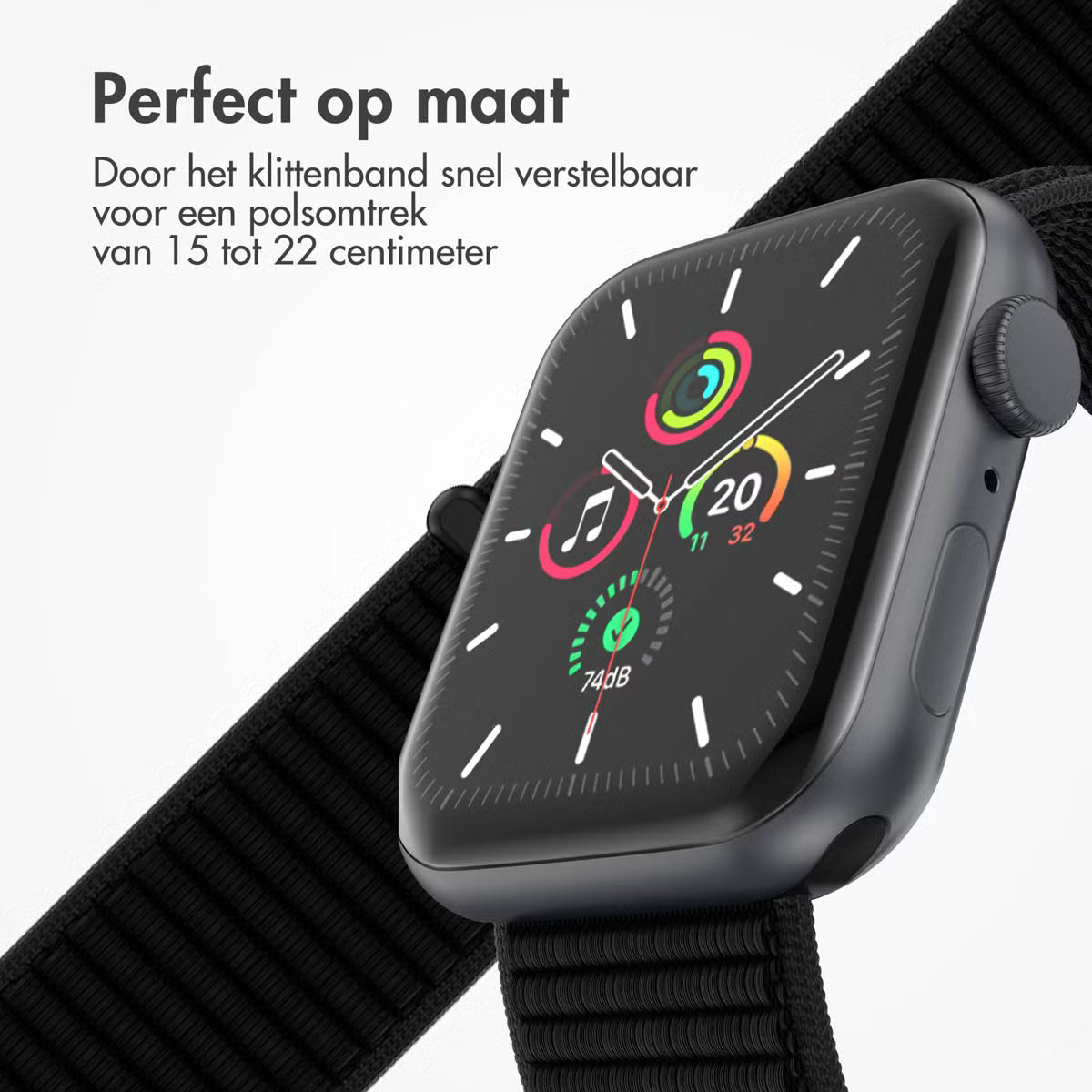 imoshion Nylon bandje voor de Apple Watch | 38/40/41/42 mm - Zwart