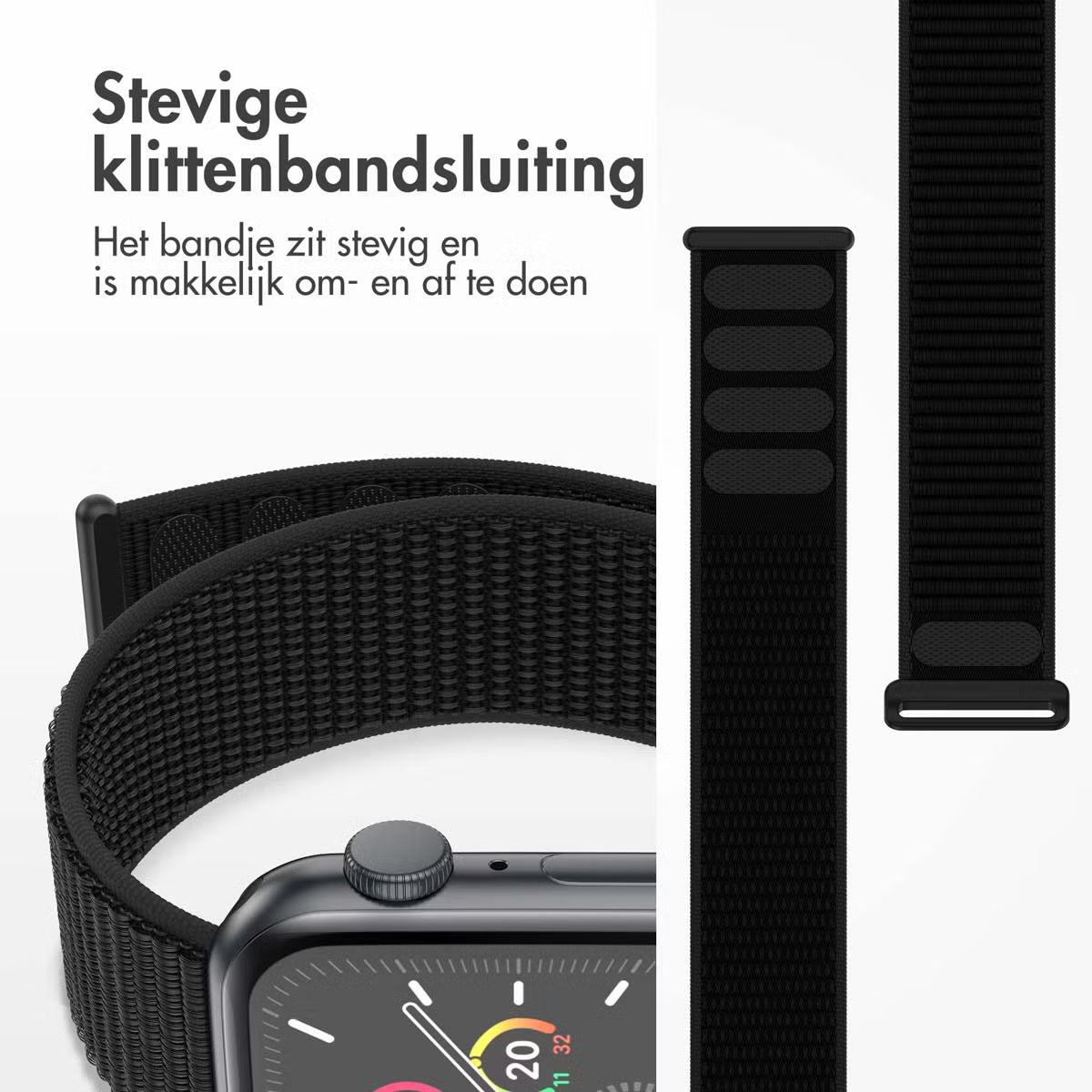 imoshion Nylon bandje voor de Apple Watch | 38/40/41/42 mm - Zwart
