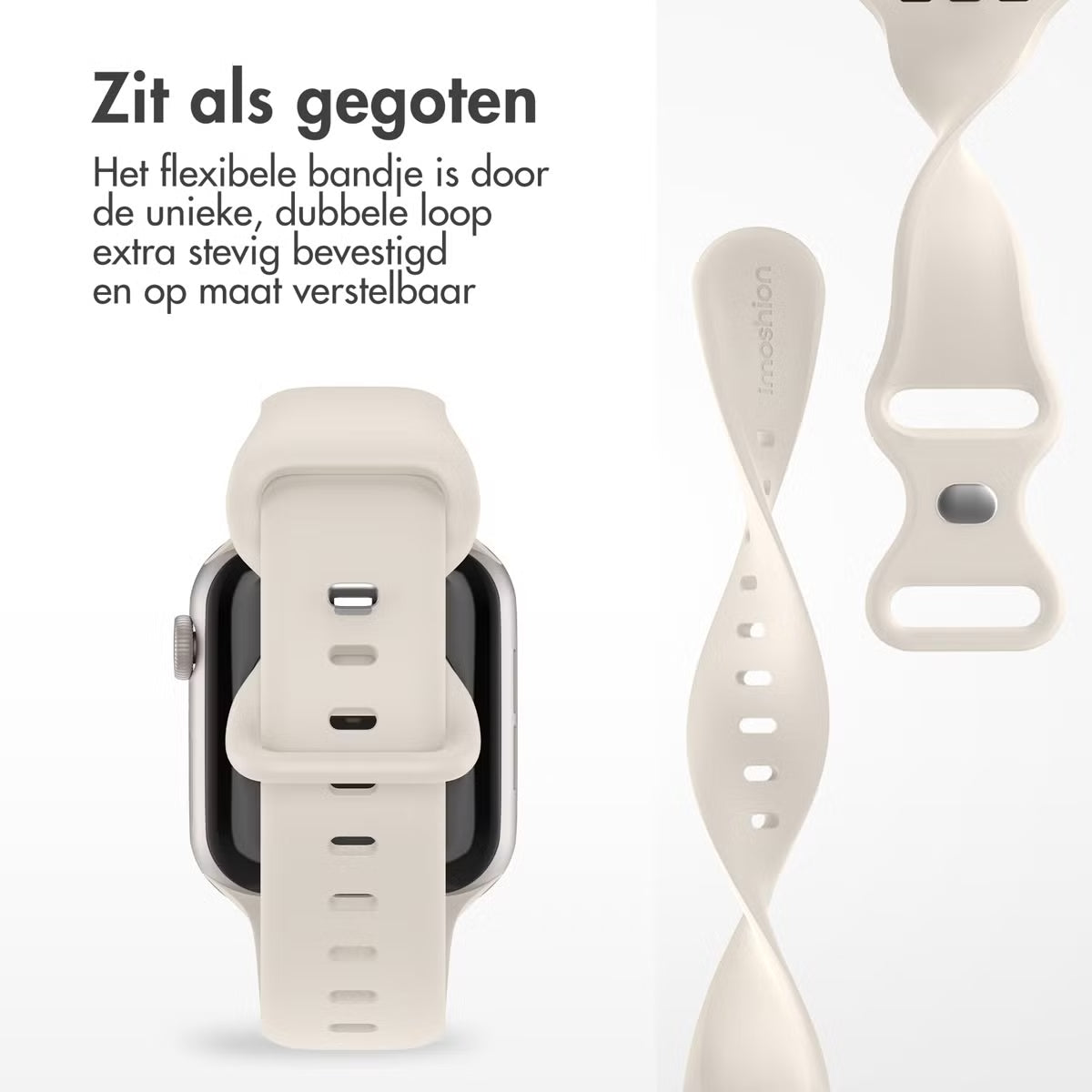 imoshion Siliconen⁺ bandje voor de Apple Watch | 38/40/41/42 mm - Maat S/M - Starlight