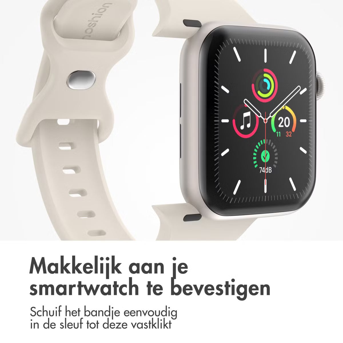 imoshion Siliconen⁺ bandje voor de Apple Watch | 38/40/41/42 mm - Maat S/M - Starlight