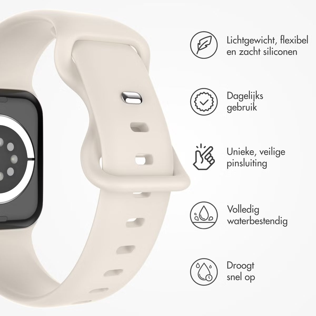 imoshion Siliconen⁺ bandje voor de Apple Watch | 38/40/41/42 mm - Maat S/M - Starlight