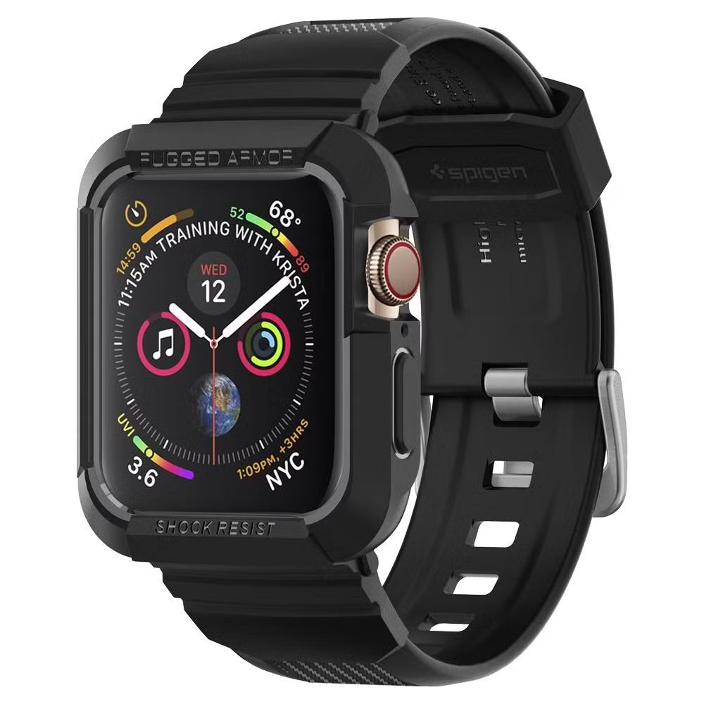 Spigen Rugged Armor™ Pro case voor de Apple Watch 44 mm / 45 mm - Zwart