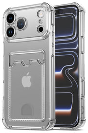 Apple iPhone 17 Pro Max Hoesje Dun TPU met Pasjeshouder Back Cover Transparant