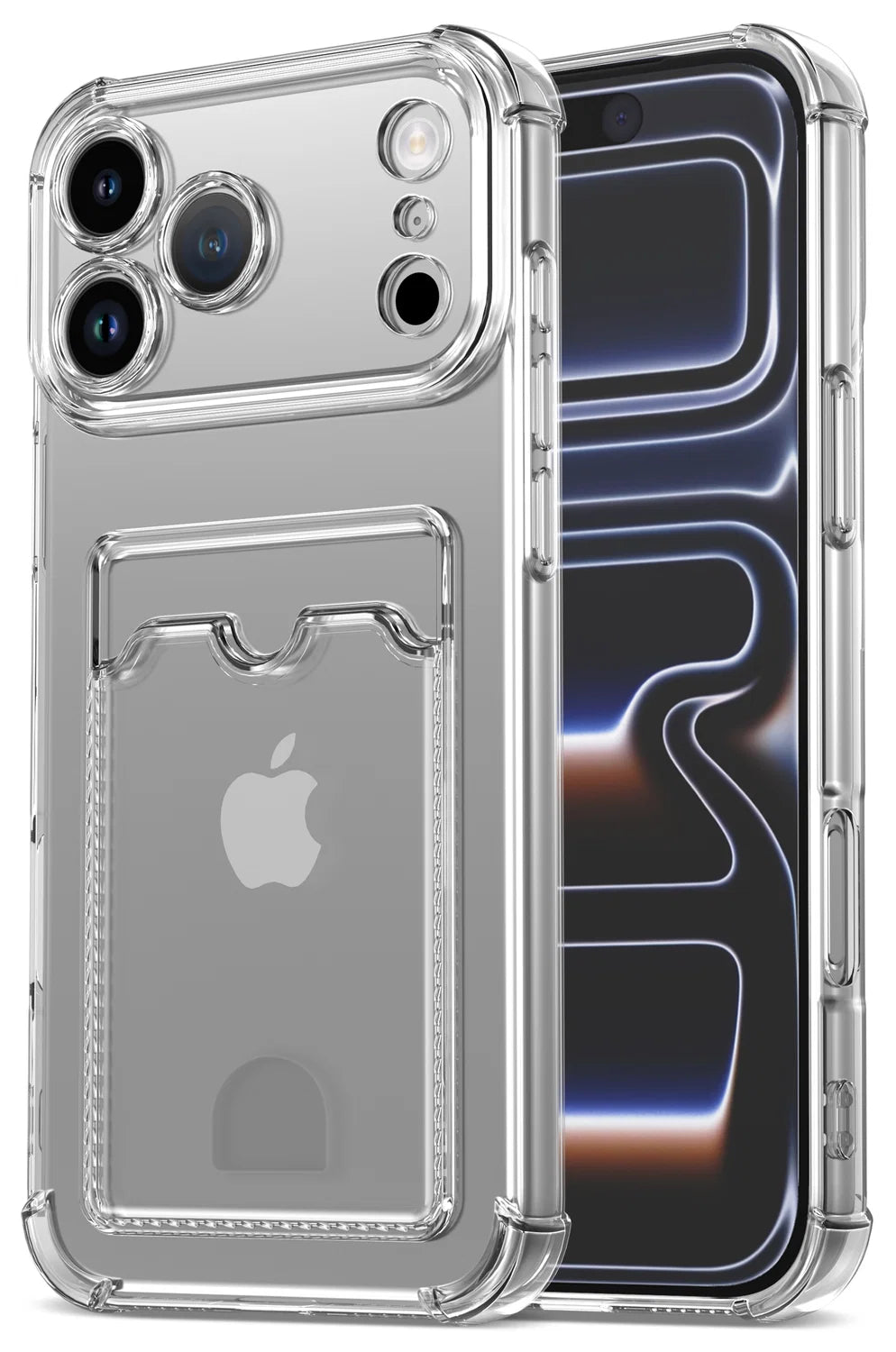 Apple iPhone 17 Pro Max Hoesje Dun TPU met Pasjeshouder Back Cover Transparant