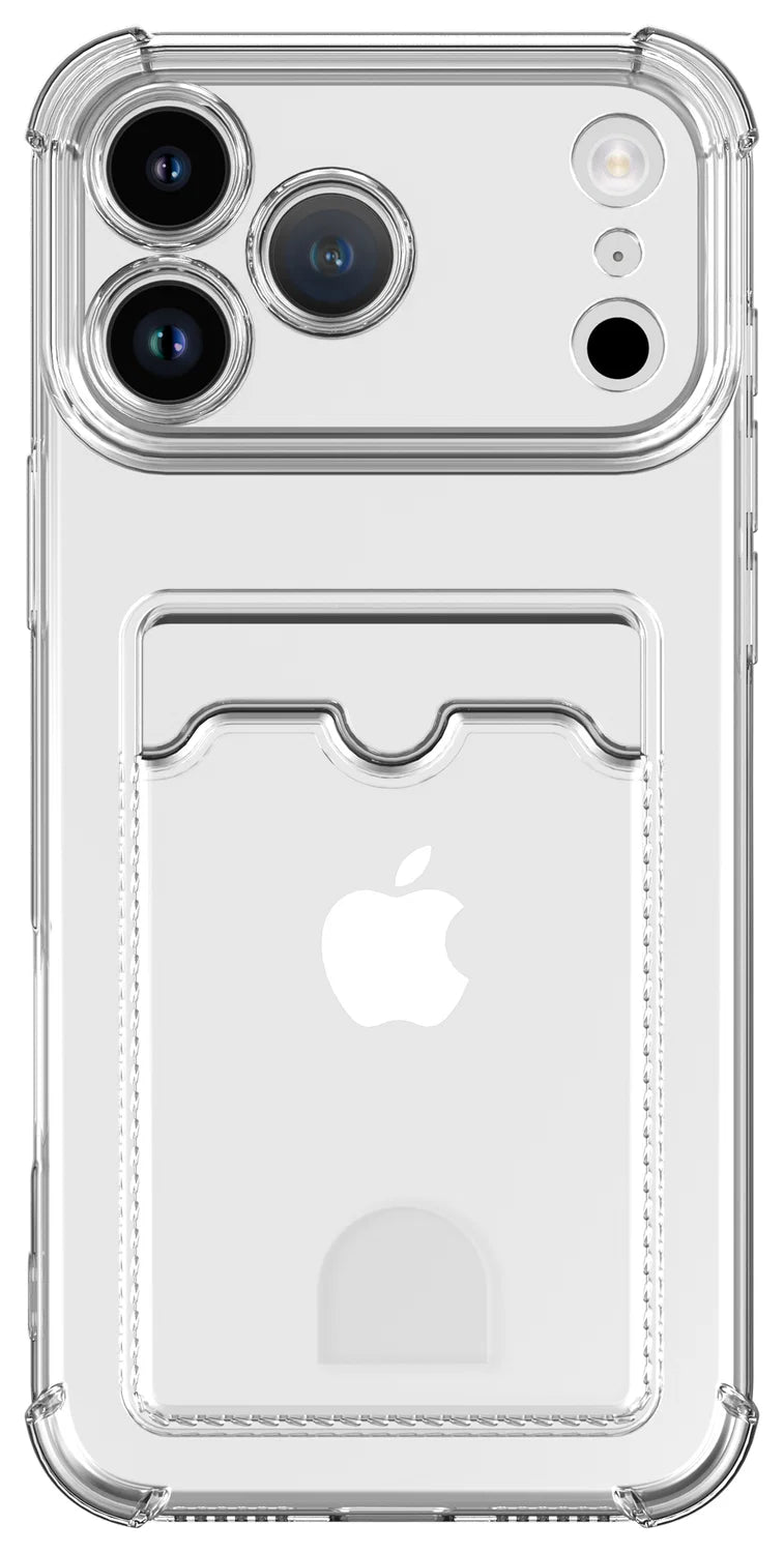 Apple iPhone 17 Pro Max Hoesje Dun TPU met Pasjeshouder Back Cover Transparant