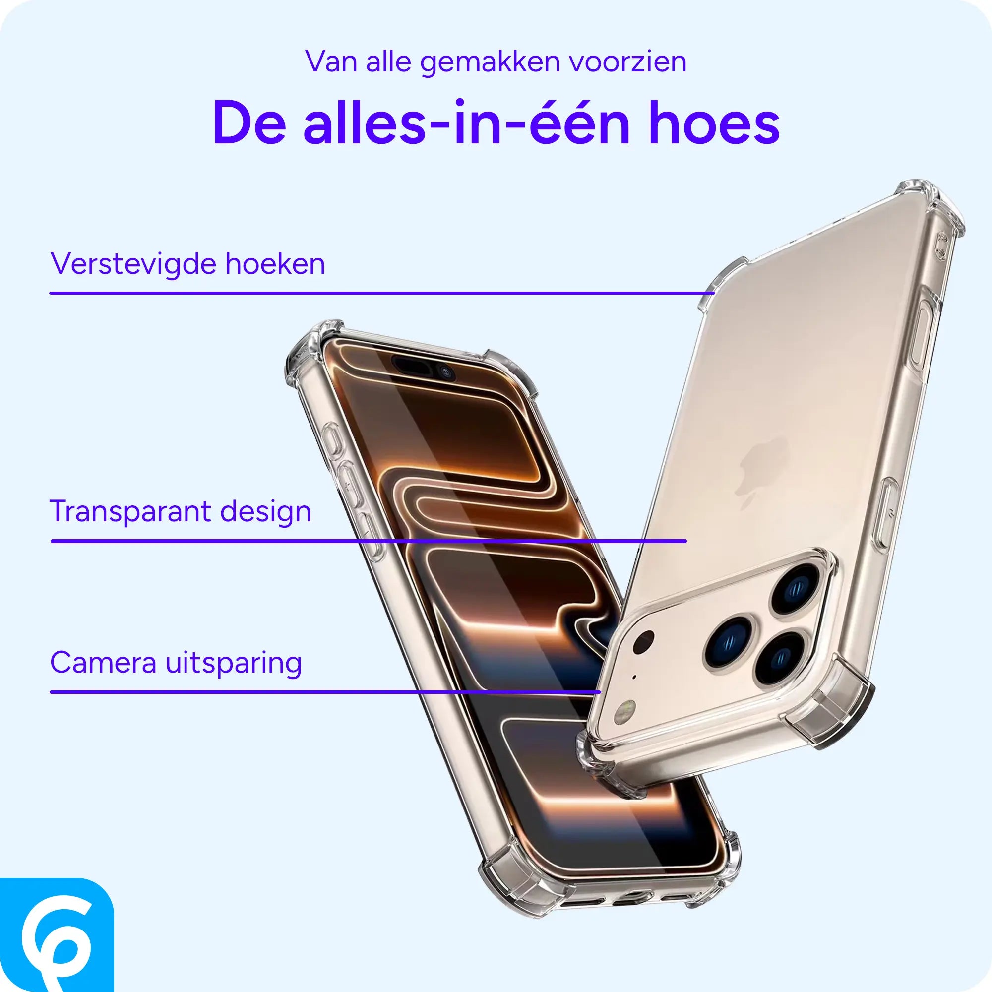 Apple iPhone 17 Pro Max Hoesje Schokbestendig en Dun TPU Back Cover Transparant