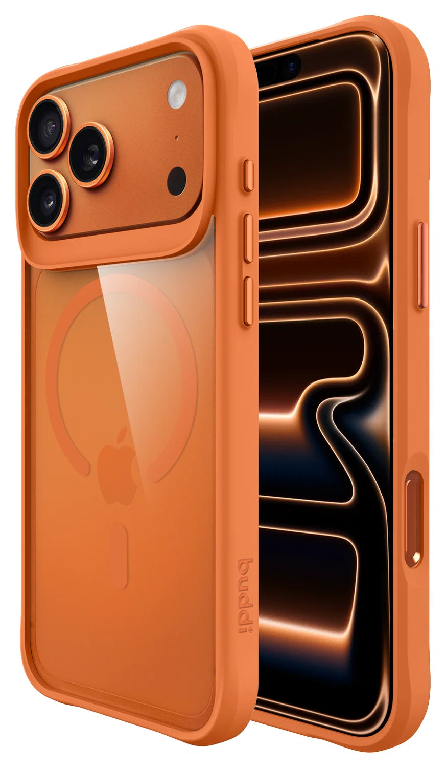 Buddi Hybrid iPhone 17 Pro Max Hoesje MagSafe Back Cover Matched Oranje