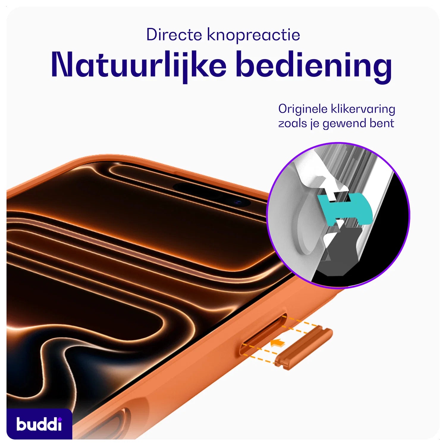 Buddi Hybrid iPhone 17 Pro Max Hoesje MagSafe Back Cover Matched Oranje